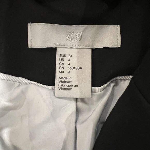 H&M Blazer Size 4 Womens Black Single Button Closure Long Sleeve Jacket - Picture 8 of 11